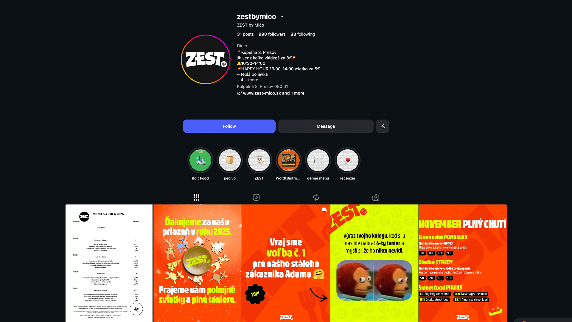 ZEST – gastro v online priestore